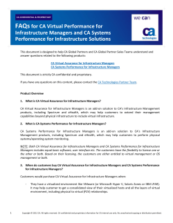 FAQs for CA Virtual Performance for Infrastructure