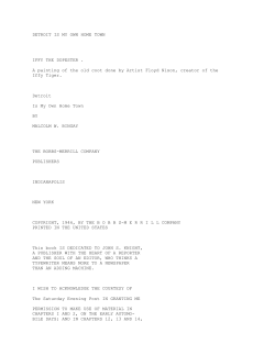 Detroit Is My Own Home Town