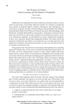 The Wisdom of Clich&eacute;s - College of Education Journals