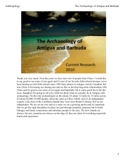 1 Anthropology The Archaeology of Antigua and Barbuda