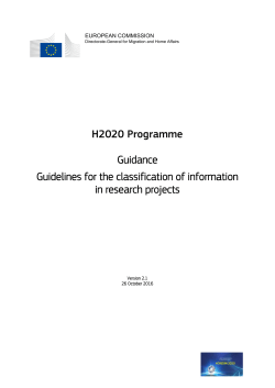 Guidance Guidelines for the classification of research