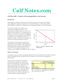 Calf Note #60 - Transfer of Ig to the intestine