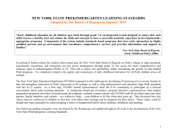 Pre-K Learning Standards