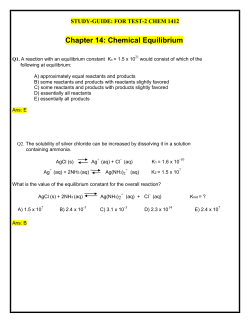 Chapter 14: Chemical Equilibrium