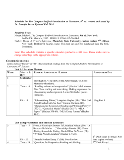 Schedule for The Compact Bedford Introduction to Literature, 9th ed