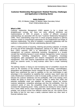 Customer Relationship Management: Related Theories, Challenges