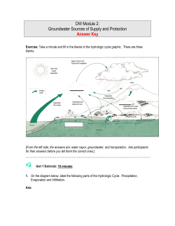 DW Module 2: Groundwater Sources of Supply and Protection