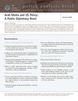 Arab Media and US Policy: A Public Diplomacy Reset