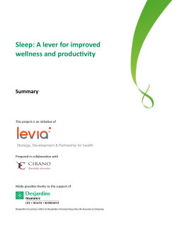 Sleep: A lever for improved wellness and productivity