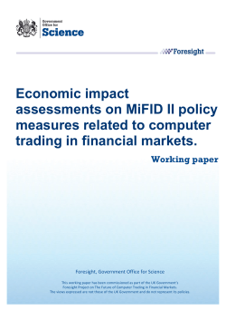 Economic impact assessments on MiFID II policy measures
