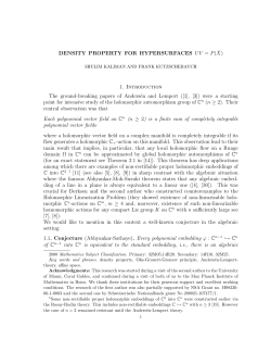 DENSITY PROPERTY FOR HYPERSURFACES UV = P( &macr;X) 1