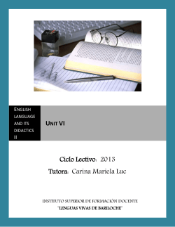Ciclo Lectivo: 2013 Tutora: Carina Mariela Luc