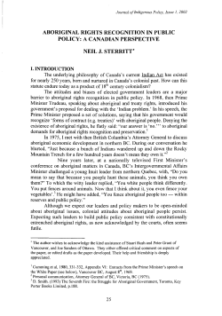 aboriginal rights recognition in public policy: a canadian