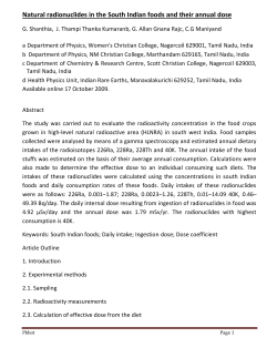 Natural radionuclides in the South Indian foods and their annual dose