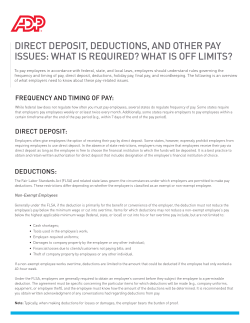 direct deposit, deductions, and other pay issues