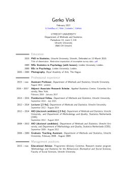 Gerko Vink &ndash; September 2015