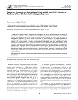 Appropriate Assessment of Neighborhood Effects