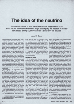 The idea of the neutrino