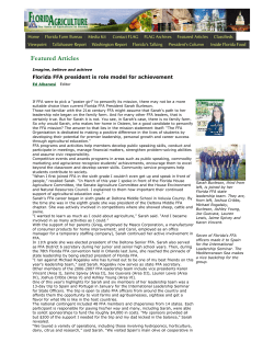 Florida FFA president is role model for achievement