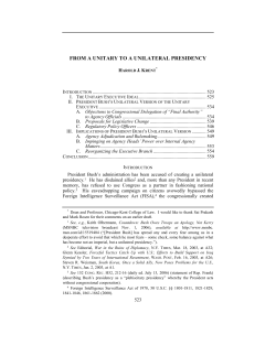 from a unitary to a unilateral presidency