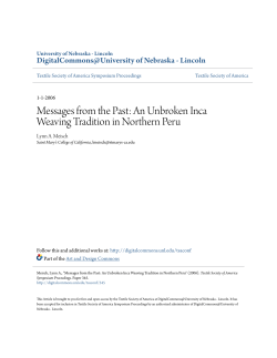 Messages from the Past: An Unbroken Inca Weaving Tradition in