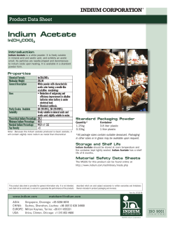 Indium Acetate - Indium Corporation`s Online Store