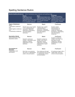 Spelling Sentence Rubric