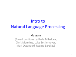 Intro to NLP
