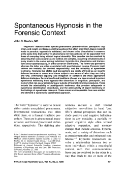 Spontaneous Hypnosis in the - Journal of the American Academy of