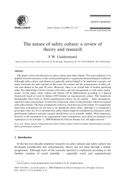 The nature of safety culture