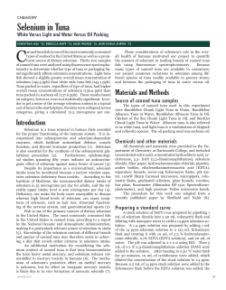 Selenium in Tuna - The Dartmouth Undergraduate Journal of Science