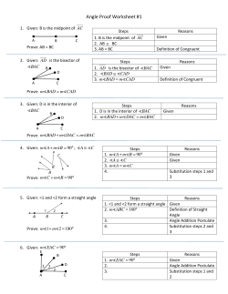 Angle Proof Worksheet #1