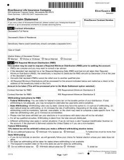 272118 Death Claim Statement - RiverSource Annuities for
