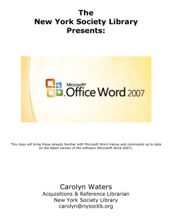 The New York Society Library Presents