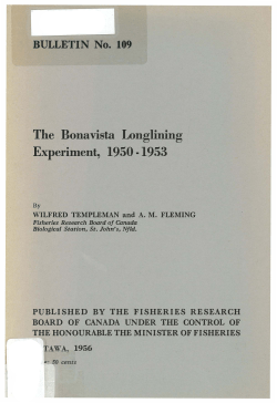 The Bonavista Longlining Experiment, 1950 &middot;1953