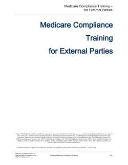 2013 Medicare Compliance Training