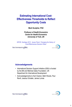Estimating International Cost- Effectiveness Thresholds to Reflect
