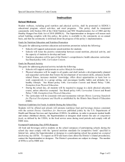 School Wellness Policy 6:50 - Special Education District of Lake