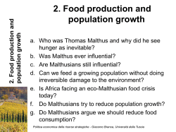 2. Food production and population growth