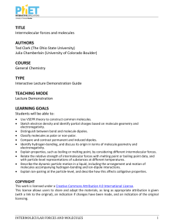 Intermolecular forces and molecules