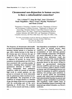 Chromosomal non-disjunction in human oocytes