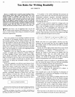 Ten Rules for Writing Readably