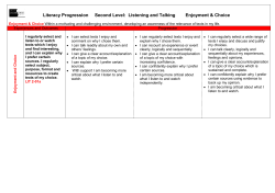 Literacy Progression Second Level: Listening and Talking