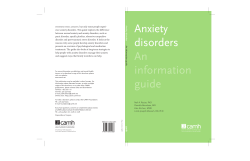 Anxiety disorders: An information guide