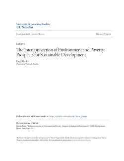 The Interconnection of Environment and Poverty