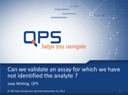 Jaap Wieling (QPS) - European Bioanalysis Forum