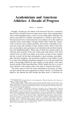 Academicians and American Athletics