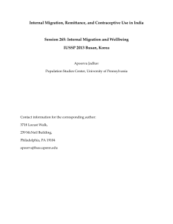 Internal Migration, Remittance, and Contraceptive Use in India