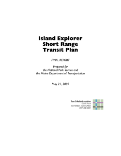 Island Explorer Short Range Transit Plan