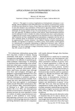 applications of electrophoretic data in avian systematics